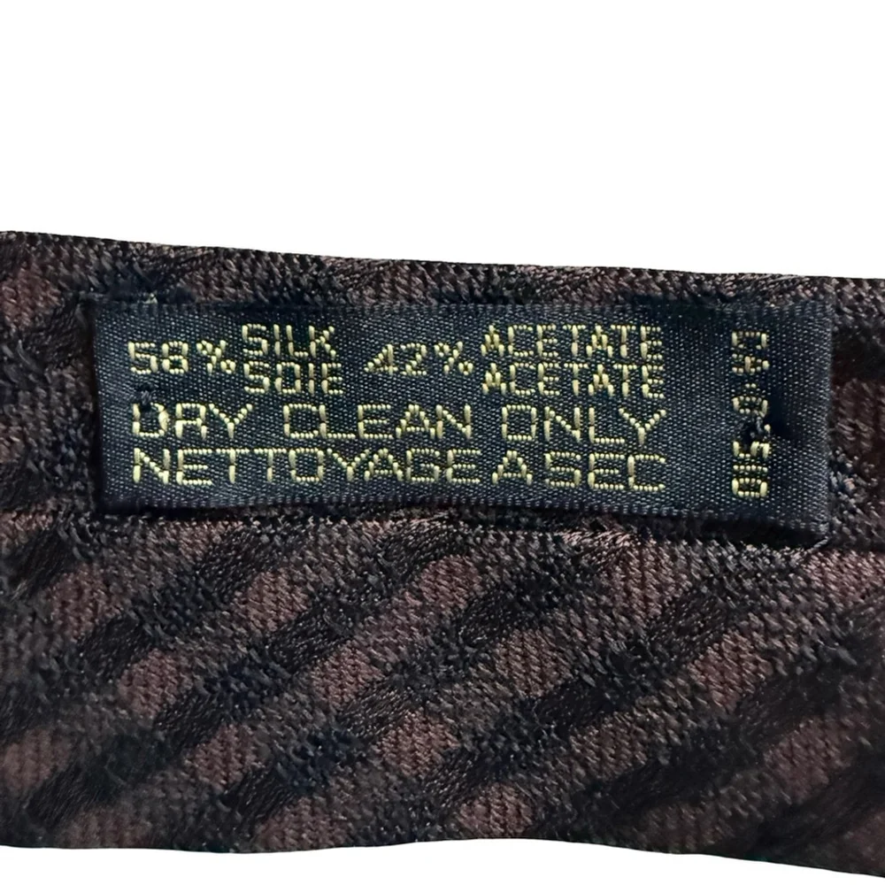 Giorgio Armani Brown and Black Checkered Silk Blend Tie Classic Business Luxury